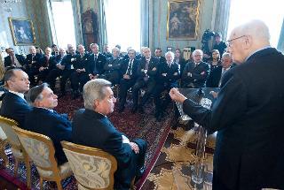 Il Presidente Giorgio Napolitano nel corso dell'incontro con una delegazione dell'ENEL in occasione del 50° anniversario di fondazione della società