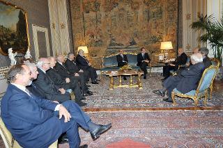 Il Presidente Giorgio Napolitano nel corso dell'incontro con gli Ambasciatori giunti al termine della loro missione diplomatica