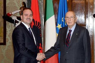 Il Presidente Giorgio Napolitano con il Presidente della Repubblica di Albania il signor Bujar Nishani