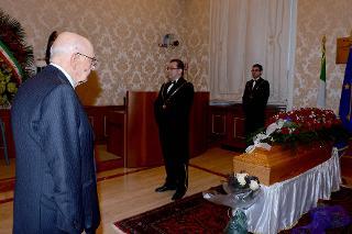 Il Presidente Giorgio Napolitano rende omaggio alla salma della Senatrice a vita Prof.ssa Rita Levi Montalcini a Palazzo Madama