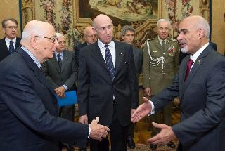 Il Presidente Giorgio Napoltiano accoglie Mohammed al-Mgarief, Presidente del Congresso Nazionale Generale della Libia