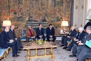 Il Presidente Giorgio Napolitano in occasione dell'incontro con una delegazione di Sant'Anna di Stazzema