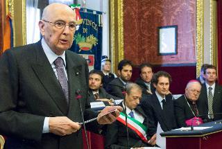 Il Presidente Giorgio Napolitano rivolge il suo indirizzo di saluto in occasione della commemorazione del Senatore Giovanni Agnelli