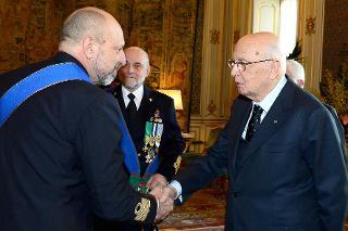 Il Presidente Giorgio Napolitano con l' Amm. Sq. Giuseppe De Giorgi, nuovo Capo di Stato Maggiore della Marina