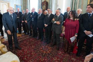 Il Presidente Giorgio Napolitano in occasione dell'incontro con una delegazione dell'Ordine dei Giornalisti