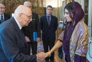 Il Presidente Giorgio Napolitano accoglie Hina Rabbani Khar, Ministro degli Affari Esteri della Repubblica Islamica del Pakistan
