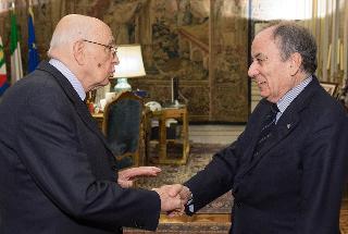 Il Presidente Giorgio Napolitano accoglie il nuovo Presidente della Corte costituzionale Franco Gallo