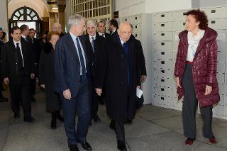 Il Presidente Giorgio Napolitano con il Sindaco di Milano On. Avv. Giuliano Pisapia nel corso della visita alla Casa Circondariale di San Vittore