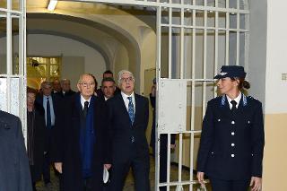 Il Presidente Giorgio Napolitano nel corso della visita alla Casa Circondariale di San Vittore