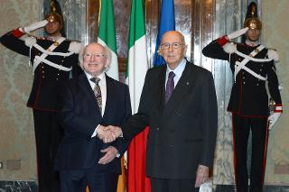 Il Presidente Giorgio Napolitano con il Signor Michael D. Higgins, Presidente d'Irlanda in occasione della Presidenza irlandese dell'Unione Europea nell'ambito del Romaeuropa Festival