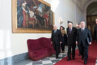 Il Presidente Giorgio Napolitano con il nuovo Avvocato Generale dello Stato Michele Giuseppe Dipace, in occasione della cerimonia di insediamento a Palazzo S. Agostino
