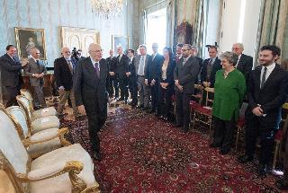 Il Presidente Giorgio Napolitano in occasione dell'incontro con una delegazione della Fondazione &quot;Centro Sperimentale di Cinematografia&quot;