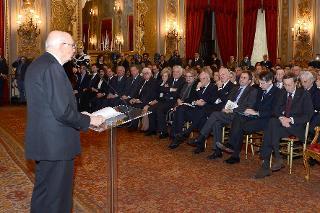 Il Presidente della Repubblica Giorgio Napolitano rivolge il suo indirizzo di saluto in occasione della cerimonia del Giorno del Ricordo