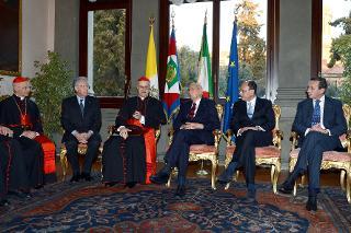 Il Presidente Giorgio Napolitano all'Ambasciata d'Italia presso la Santa Sede in occasione della ricorrenza della firma dei Patti Lateranensi e dell'Accordo di Revisione del Concordato