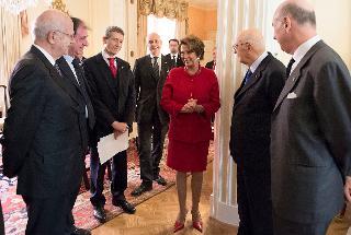 Il Presidente Giorgio Napolitano in occasione dell'incontro con la Minority leader, Nancy Pelosi alla Blair House