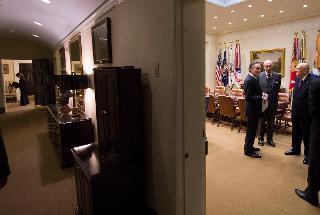 Il Presidente Giorgio Napolitano prima dell'incontro con il Presidente Barack Obama