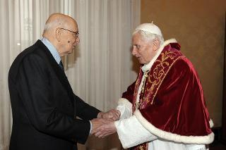 Il Presidente Napolitano e Sua Santità Benedetto XVI