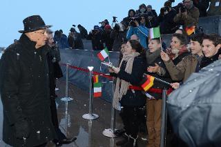Il Presidente della Repubblica Giorgio Napolitano al suo arrivo a Monaco di Baviera