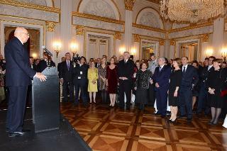 ll Presidente della Repubblica Giorgio Napolitano alla Staatsoper pronuncia un indirizzo di saluto