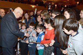 Il Presidente della Repubblica Giorgio Napolitano incontra la collettività italiana e gli studenti di italiano