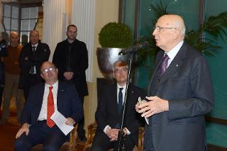 Il Presidente della Repubblica Giorgio Napolitano saluta la collettività italiana e gli studenti di italiano