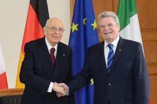 Il Presidente della Repubblica Giorgio Napolitano con il Presidente Federale Gauck