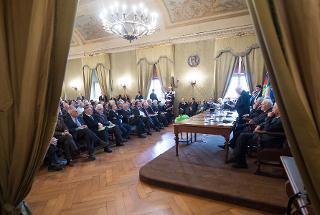 Un momento della cerimonia in ricordo della Senatrice a Vita Rita Levi Montalcini