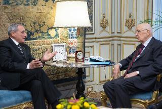 Il Presidente Giorgio Napolitano con il nuovo Presidente del Senato Pietro Grasso
