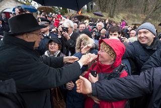 Il Presidente Giorgio Napolitano al suo arrivo a Sant'Anna di Stazzema