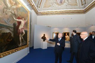 Il Presidente Giorgio Napolitano durante l'inaugurazione della mostra dal titolo &quot;Il Palazzo e il Colle del Quirinale&quot;