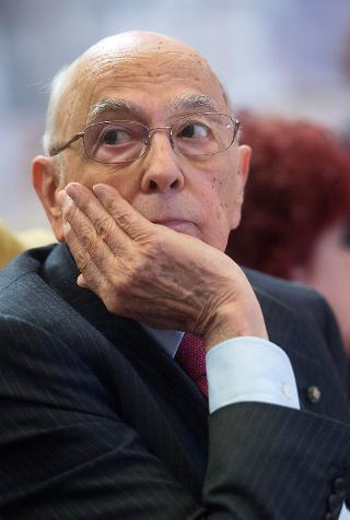 Il Presidente Giorgio Napolitano nel corso del convegno dal titolo "Gerardo Chiaromonte. Uomo delle istituzioni, dirigente politico, intellettuale, meridionalista", nel 20° anniversario della scomparsa