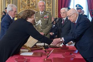 Il Presidente Giorgio Napolitano con il neo Ministro della Giustizia Anna Maria Cancellieri