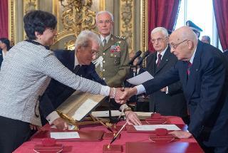 Il Presidente Giorgio Napolitano con il neo Ministro dell'Istruzione Scuola e Ricerca Maria Chiara Carrozza
