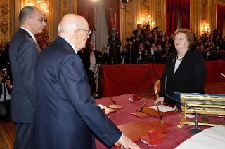 Il Presidente Giorgio Napolitano con Anna Maria Cancellieri, Ministro della Giustizia