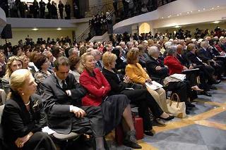 Un momento del Convegno &quot;Anno Europeo delle Pari Opportunità per Tutti&quot;, alla presenza del Presidente della Repubblica Giorgio Napolitano e della moglie Clio