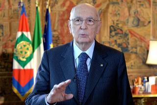 Il Presidente Giorgio Napolitano durante il videomessaggio in occasione della Festa Nazionale della Repubblica