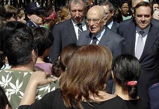 Il Presidente Giorgio Napolitano con il Guardasigilli Clemente Mastella durante la visita alla Casa Circondariale Femminila di Rebibbia