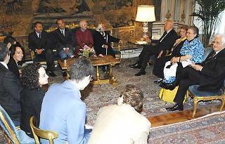 Il Presidente Giorgio Napolitano con la moglie Clio ed i familiari di Aldo Moro