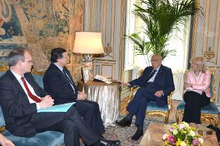Il Presidente Giorgio Napolitano con il signor Josè Manuel Durao Barroso, Presidente della Commissione Europea, durante i colloqui