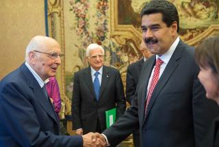 Il Presidente Giorgio Napolitano con Nicolas Maduro Moros, Presidente della Repubblica Bolivariana del Venezuela