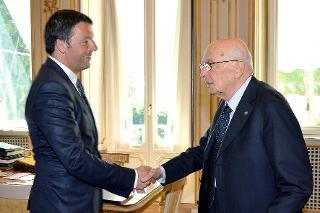 Il Presidente Giorgio Napolitano con il Dott. Matteo Renzi, Sindaco del Comune di Firenze