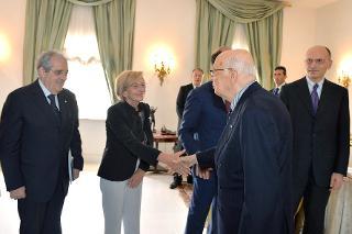Il Presidente Giorgio Napolitano nel corso dell'incontro con i membri del Governo in vista del Consiglio Europeo