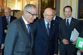 Il Presidente Giorgio Napolitano con Ali Zidan, Primo Ministro della Libia