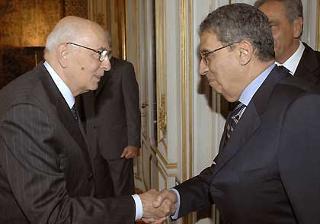 Il Presidente Giorgio Napolitano riceve il Segretario generale della Lega degli Stati Arabi, Signor Amre Moussa.