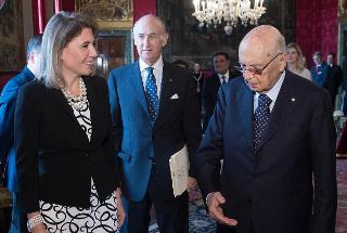 Il Presidente Giorgio Napolitano con Stephanie Hochstetter Skinner-Klee, nuovo Ambasciatore del Guatemala, in occasione della presentazione delle Lettere Credenziali