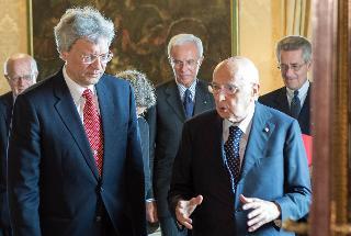 Il Presidente Giorgio Napolitano con Sergey Razov, nuovo Ambasciatore della Federazione Russa, in occasione della presentazione delle Lettere Credenziali