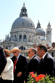 Il Presidente Giorgio Napolitano al suo arrivo a Venezia