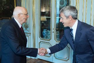 Il Presidente Giorgio Napolitano accoglie Luca Barilla, Vice Presidente della Barilla S.p.A.