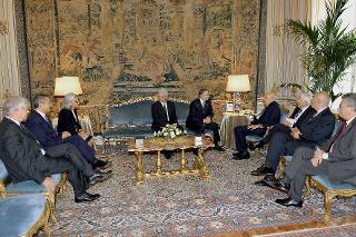 Il Presidente Giorgio Napolitano con Ignazio Visco, Governatore della Banca d'Italia, e i membri del Direttorio