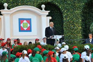 Il Presidente Giorgio Napolitano nel corso del suo intervento in occasione dell'inaugurazione dell'anno scolastico 2013-2014